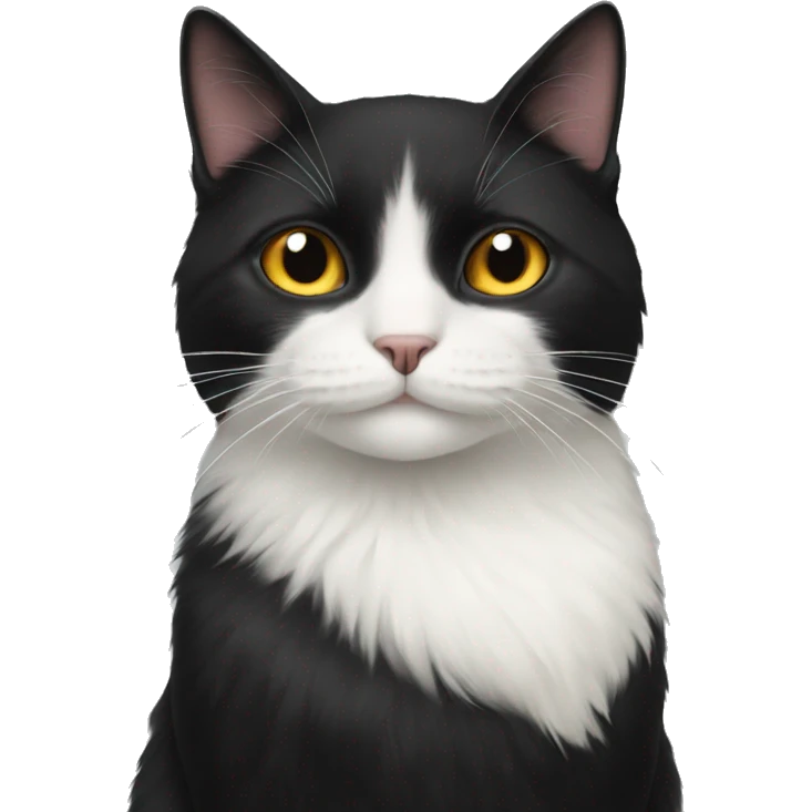 black cat with white bird on a had emoji