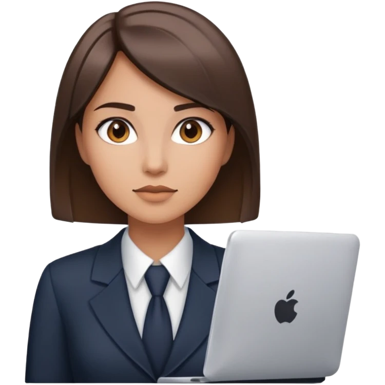 Secretaria joven morena cabello teñido lacio corto emoji