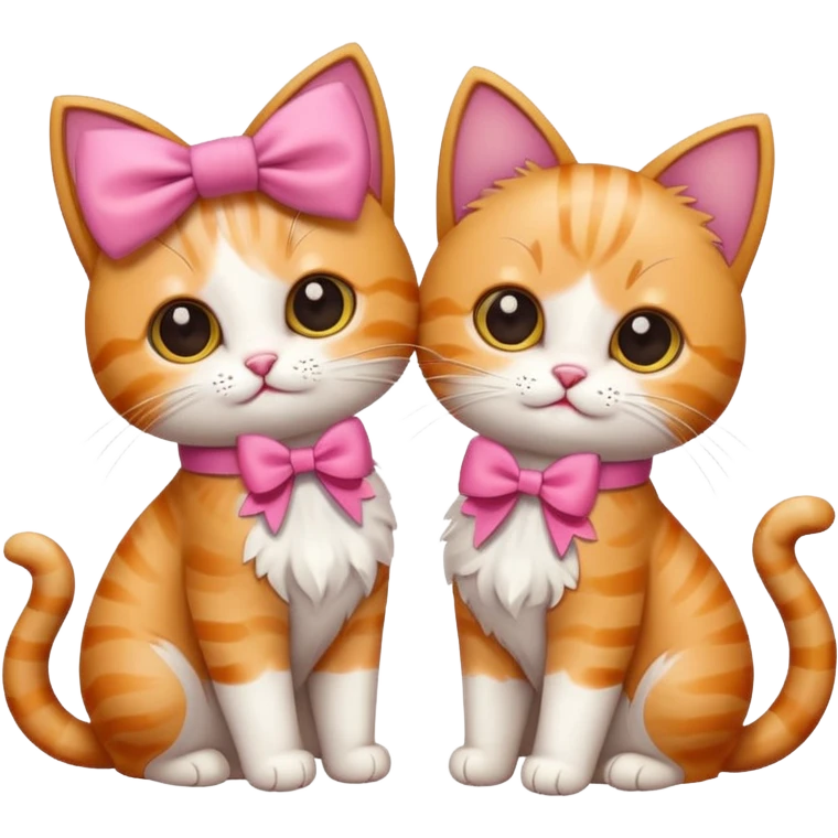 Gatos bonitos con moños
 emoji