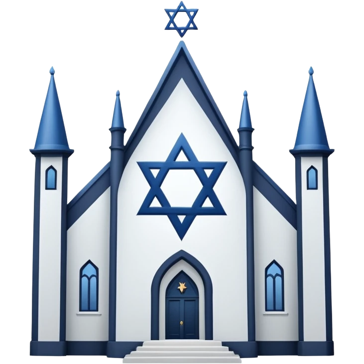 reform jewish synagogue similar to historical religious architecture in europe. the building should be white in color, feature gothic architectural elements and star of david as main symbol. no crosses, christian symbols, the color blue and any visual associations with israel. ios style. emoji