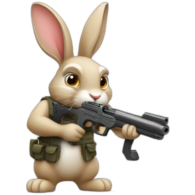 rabbit with gun emoji
