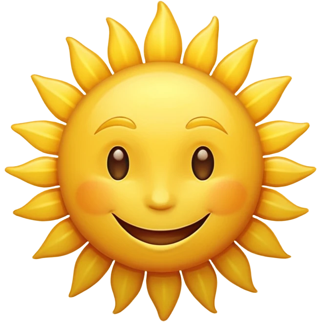 cartoon sun with a cheerful expression, symbolizing happiness emoji