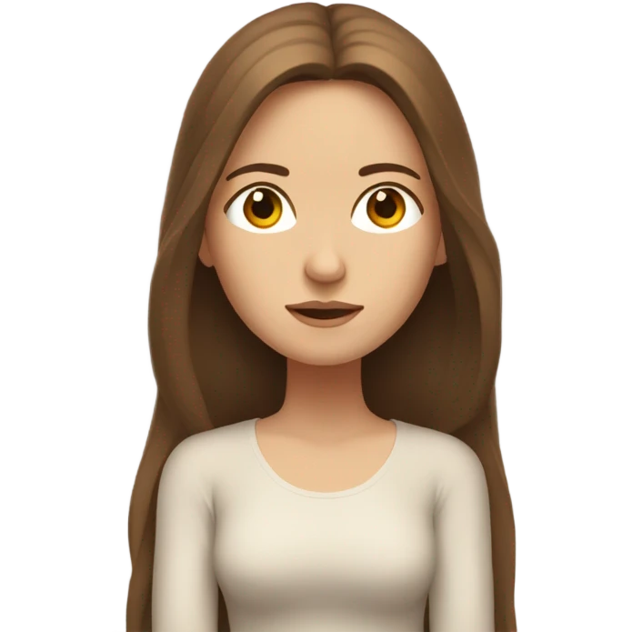 a white girl with long brown hair is meditating emoji