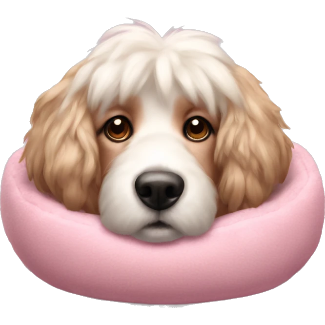 Pink doggie bed fluffy realistic  emoji