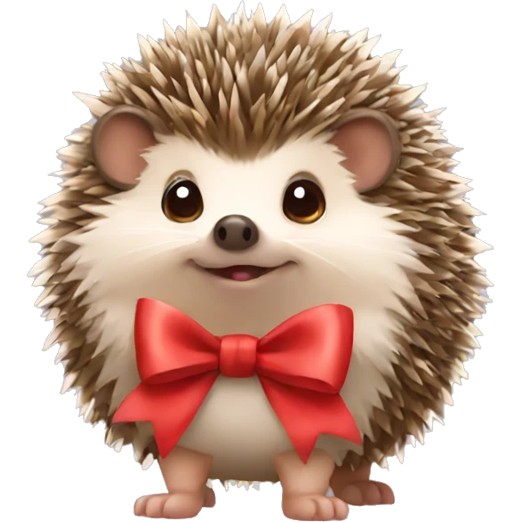 Cute hedgehog with a bow emoji