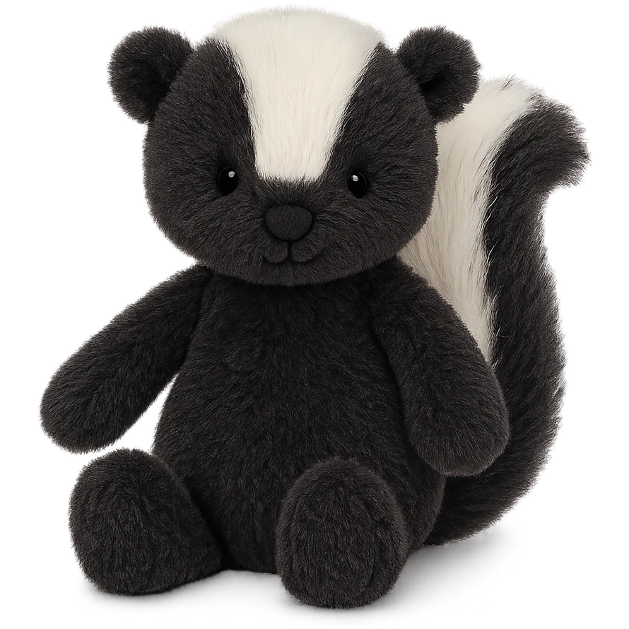 cute baby skunk jellycat stuffed plushie emoji