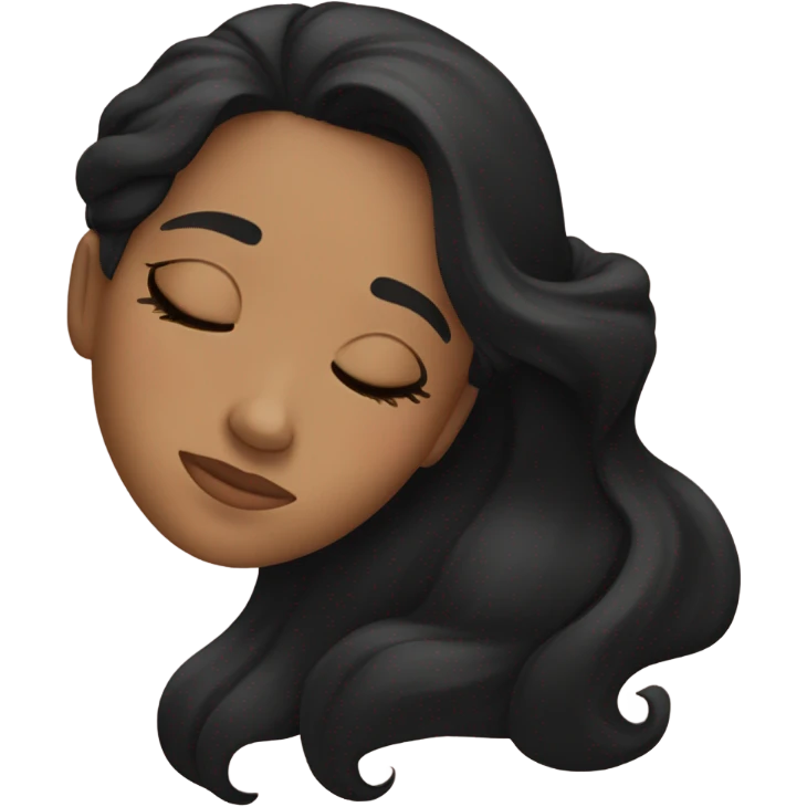 Sleep girl black hair emoji
