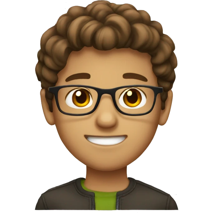 A brown-haired boy with glasses emoji