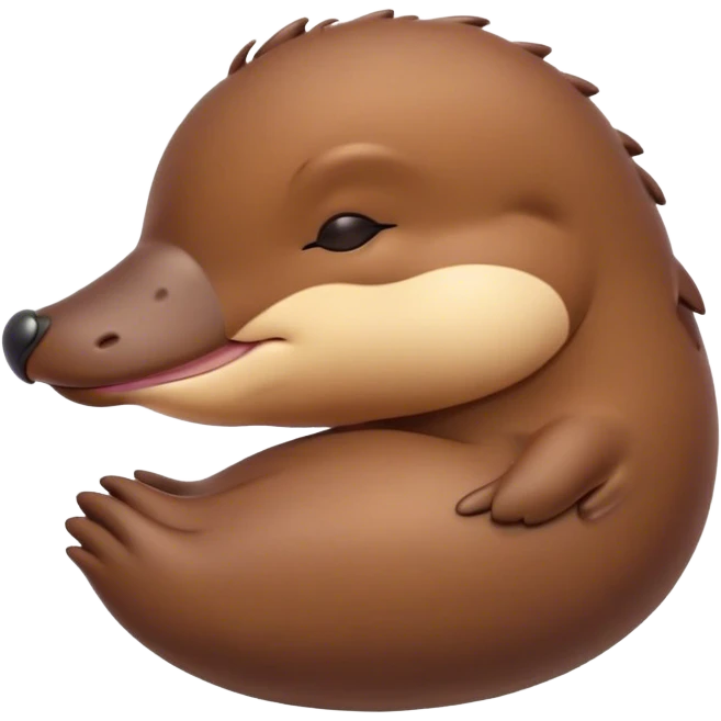 Meme-Worthy Cute Sleeping Platypus Portrait Emoji, Head resting peacefully with a contented smile, showcasing a unique, streamlined build and a luxuriously soft brown fur, eyes shut in a serene, restful float, Simplified yet hilariously adorable features, highly detailed, glowing with a soft, drowsy light, high shine, relaxed and utterly lovable, stylized with an air of playful laziness, bright and heartwarming, soft glowing outline, capturing the essence of a comically sleepy platypus, so meme‐worthy it feels like it could instantly become the next viral sensation of adorable slumber! emoji