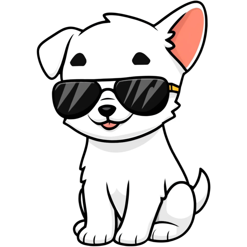 puppy wearing sunglasses emoji