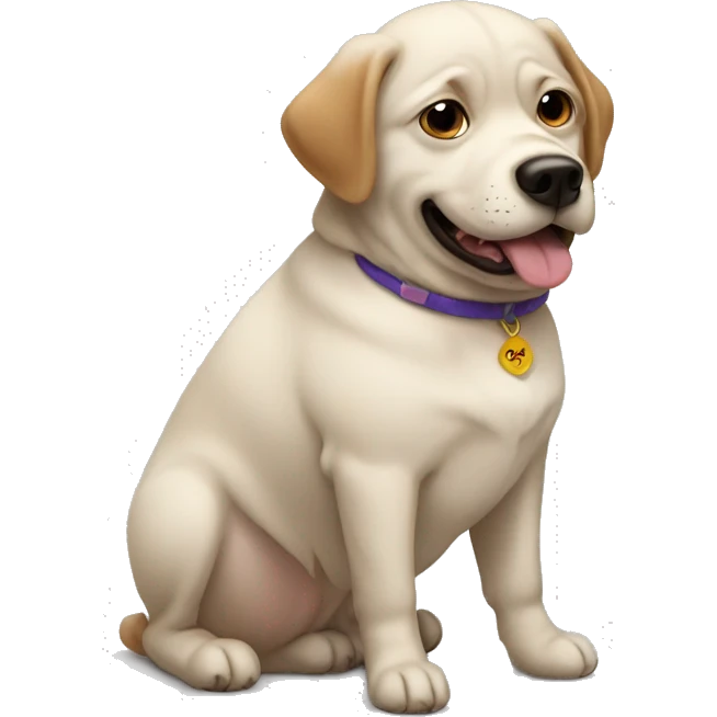 Down syndrome dog emoji