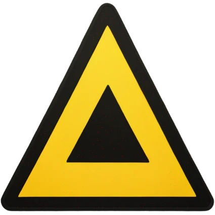 alert road sign tirangular shape, with yellow background and clear black color exclamation  mark ("!") at center emoji