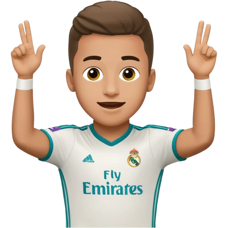 Jude Bellingham, English footballer, in a Real Madrid kit, celebrating a goal, emoji style emoji