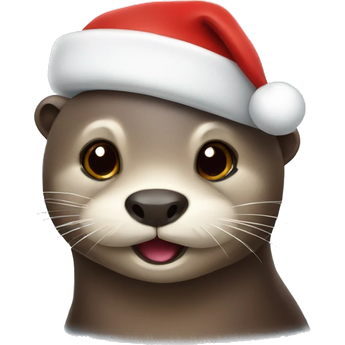 otter with santa hat emoji