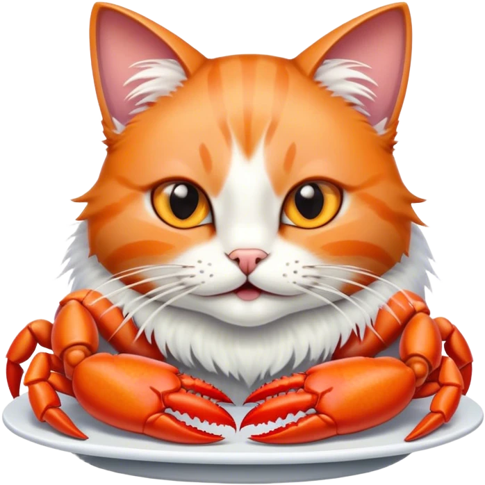 Cat eating crab legs emoji