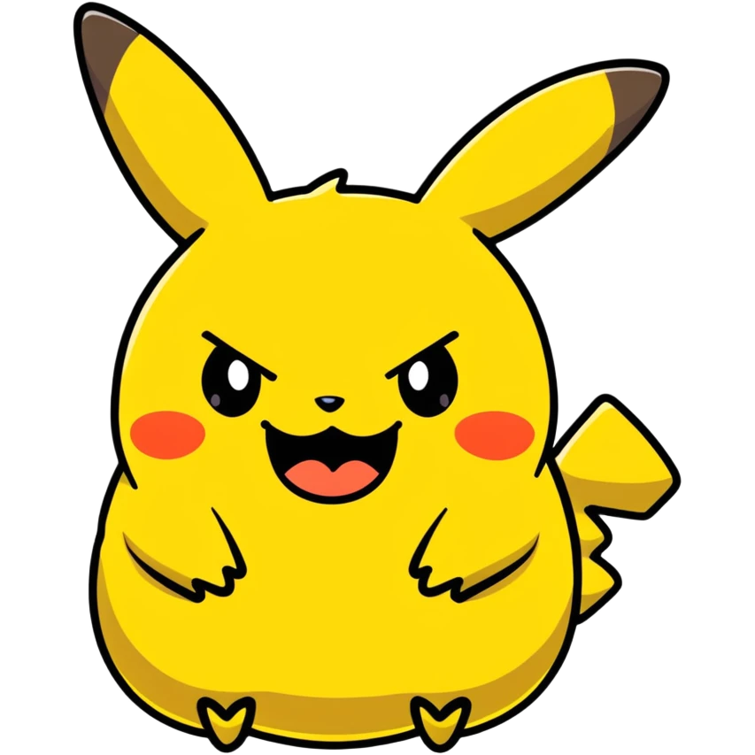 fat Pikachu with acne screaming emoji
