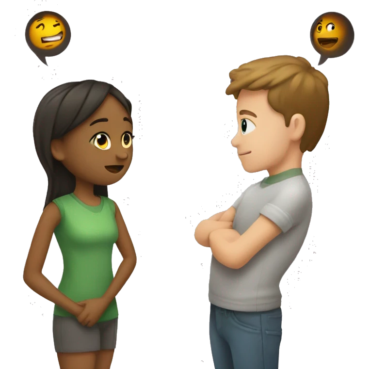 Girl asking boy if he still likes her emoji