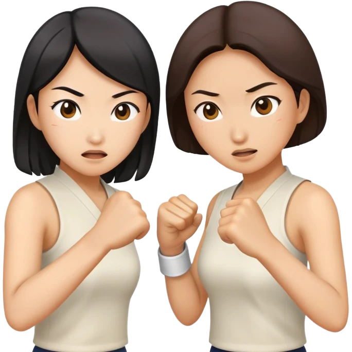two asian street women fighting emoji