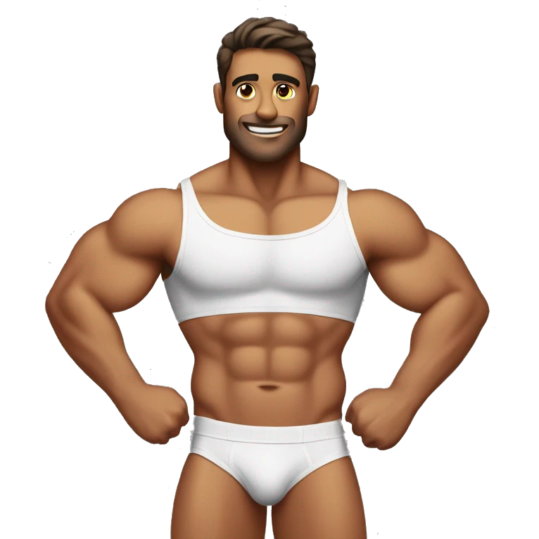 muscular manly man wearing underwear emoji