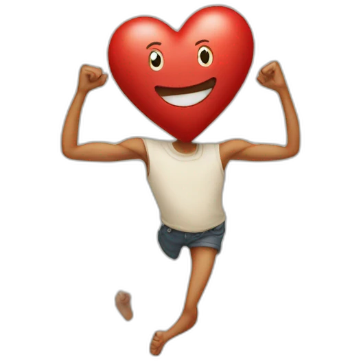 Personified heart with arms and legs coming out of it emoji