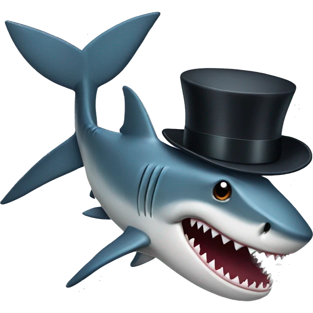 Shark with top hat  emoji