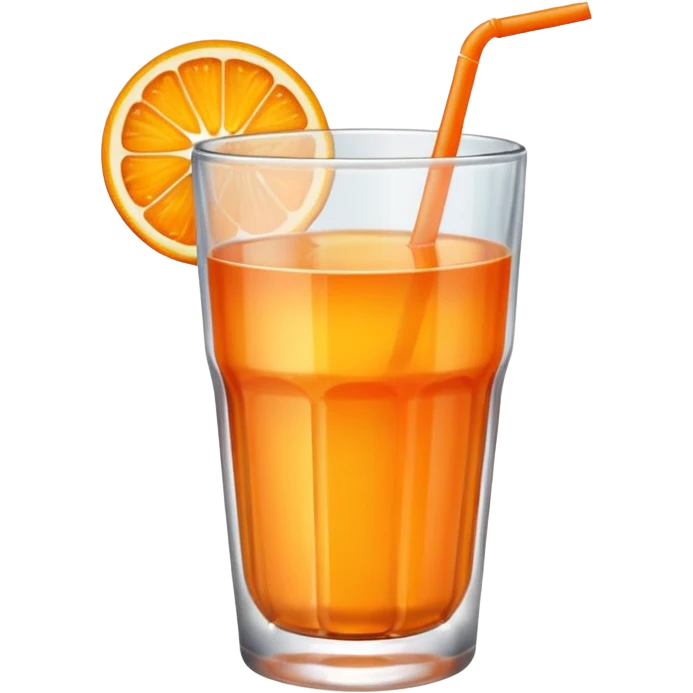 Orange drink, smooth glass cup emoji