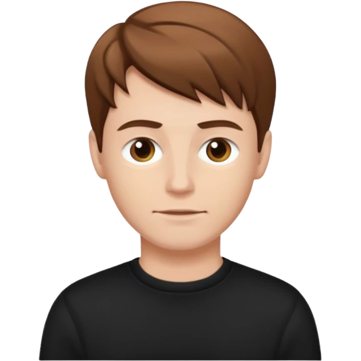 white man black pullover brown styled hair emoji