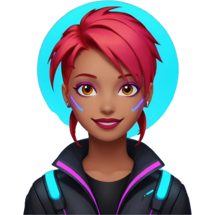 CYBERPUNK HAPPY RED emoji