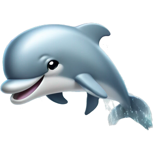 Dolphin farting with beach and rainbow in background emoji
