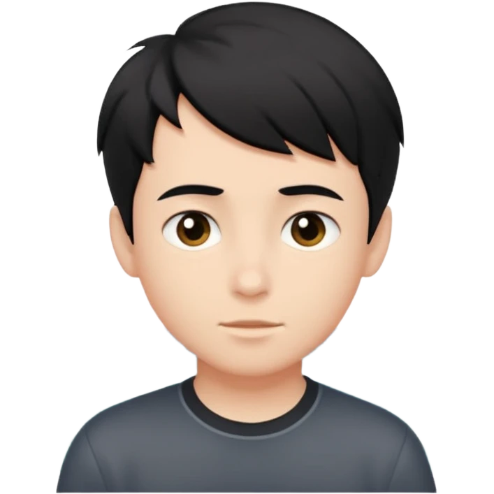 boy with short black hair, ocean air, perfectlist emoji