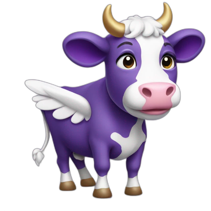 A purple cow with wings  emoji