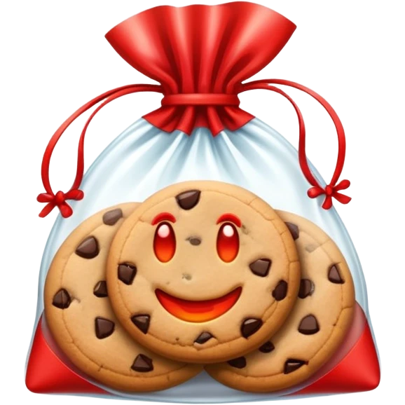 Cookie en bolsita con moño emoji