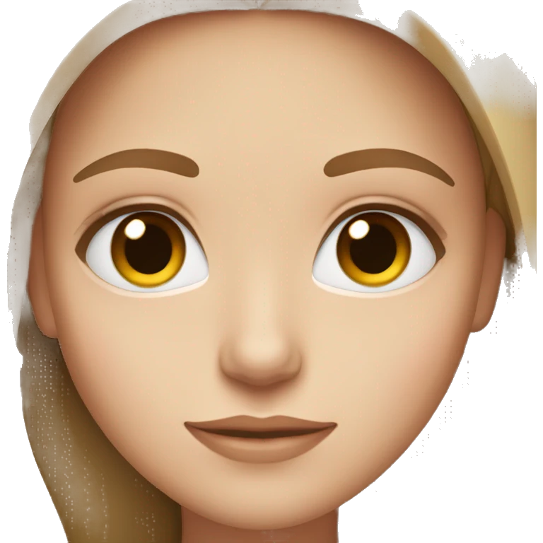 White girl with hazel eyes and brown straight hair emoji