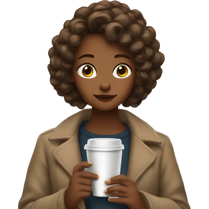 Brown haired girl with a Coffee and a cigarette in her Hands emoji