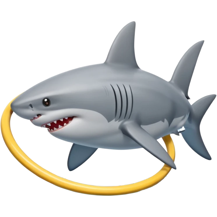 A shark using a hula hoop emoji