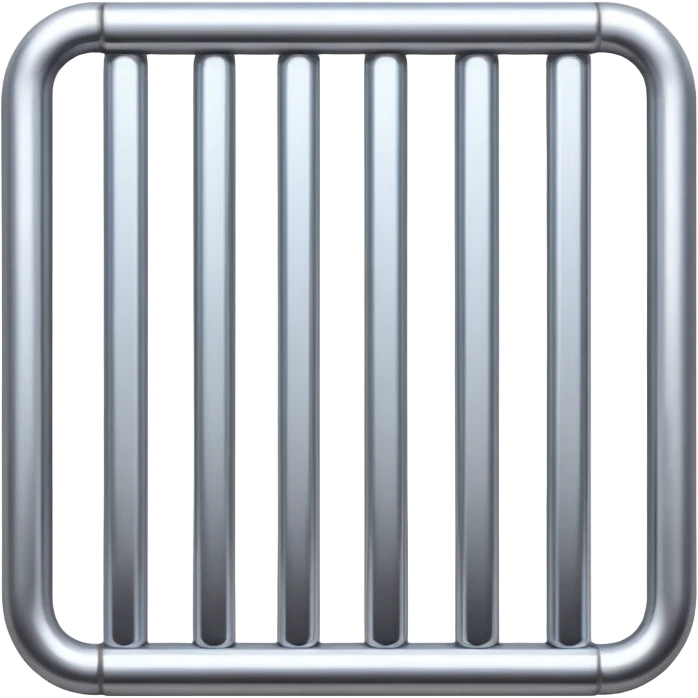 iron bars, silver text emoji