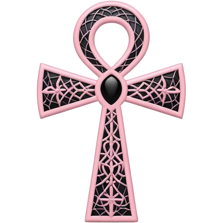 Light pink ankh with black spiderwebs  emoji