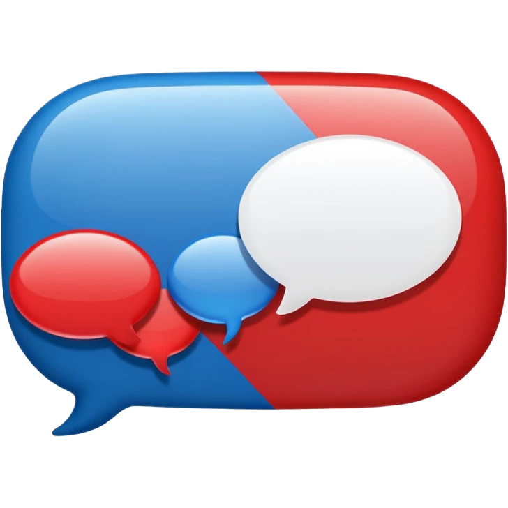 speech bubble with French flag colors emoji