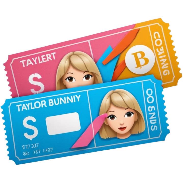 bad bunny and taylor swift concert tickers emoji