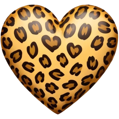 Leopard print heart  emoji