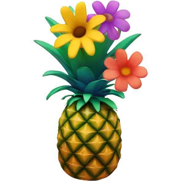 Pineapple with flowers emoji
