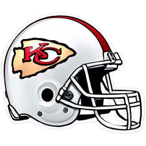 Red football helmet with chiefs logo emoji