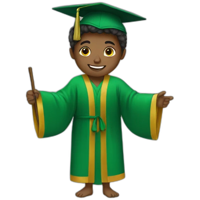 a student in a green robe emoji