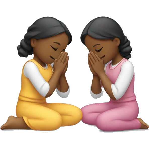 Two girls praying together emoji