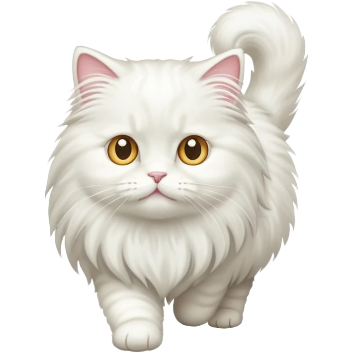White cat walking emoji