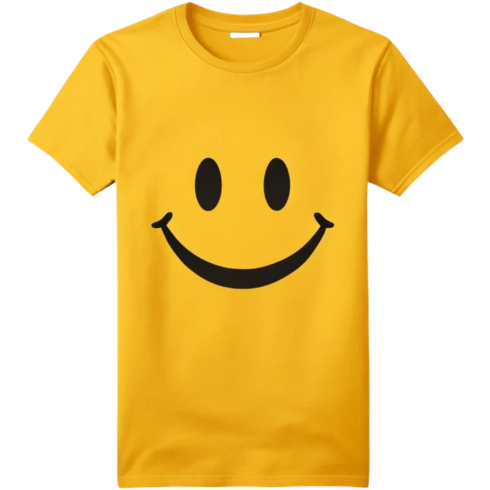 graphic tee shirt with a smiley face design emoji