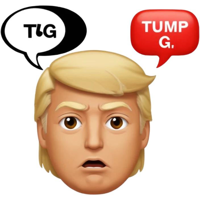 Trump  qui dit des gros mots dans une bulle et qui dit tg  emoji