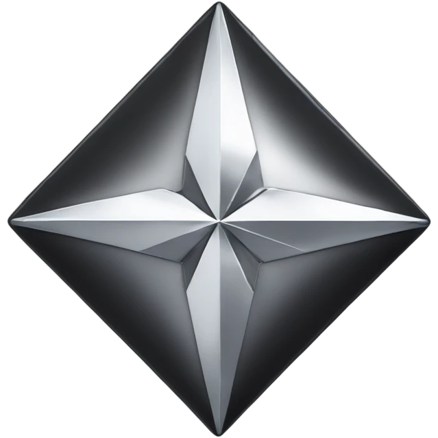 black chrome four-point star diamond emoji