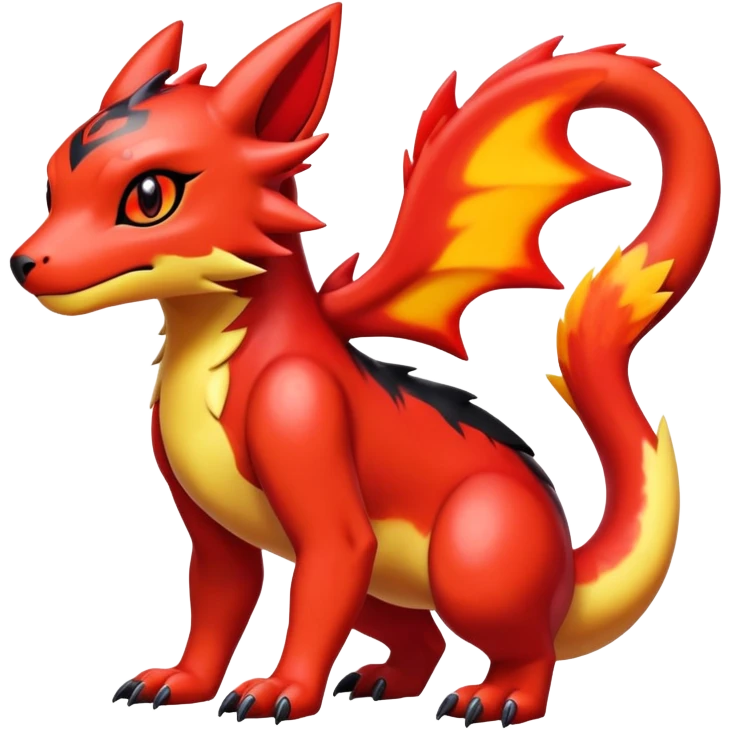 Cute Shiny Guilmon-Quilava-Salandit-Umbreon-Fakémon-hybrid-creature (full body)  emoji
