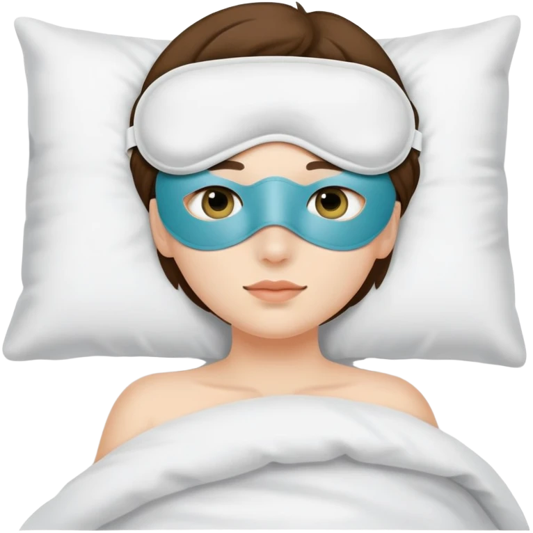 In bed with sleep eye mask emoji